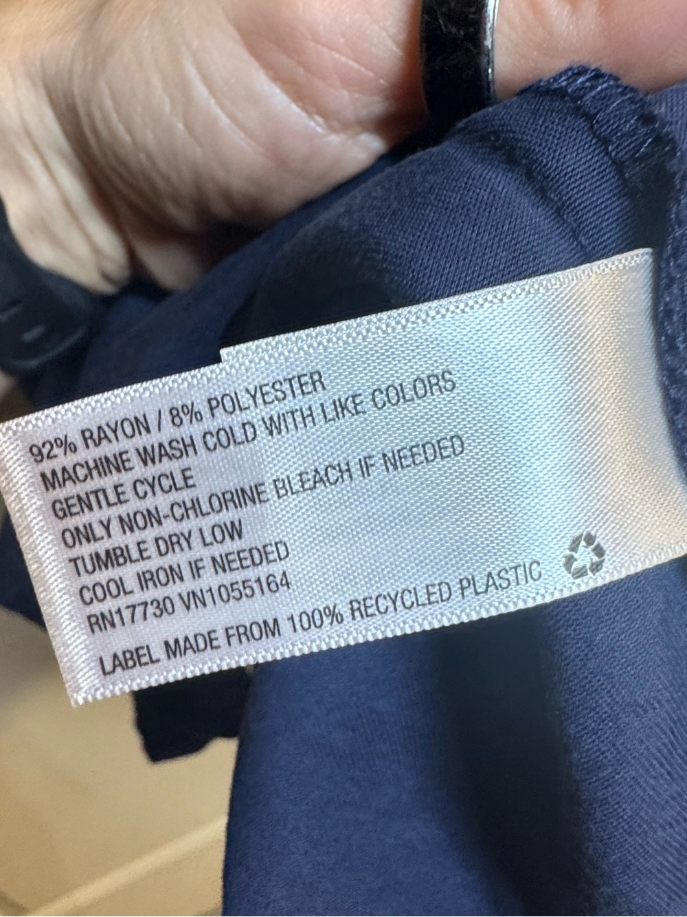 Target Navy Midi Dress with Tie Front and Contrast Stitching - Picture 4 of 5
